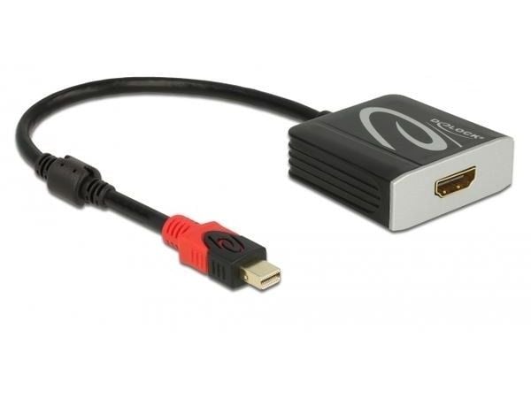 Delock - Video adapter - Mini DisplayPort hann til HDMI hunn - 20 cm - grå, svart