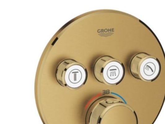 Grohe GRT SmartControl dusch - Frontplatta, Term med 3 ventiler, borstad cool sunrise 29121GN0