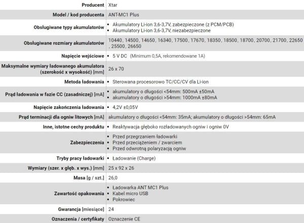 Kiti Xtar universalus licio jonu accumulatoriu ikroviklis ANT-lader (MC1 PLUS)