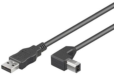 MicroConnect USB 2.0 - USB-kabel - USB (hann) til USB-type B (hann) - 2 m - rettvinklet kontakt