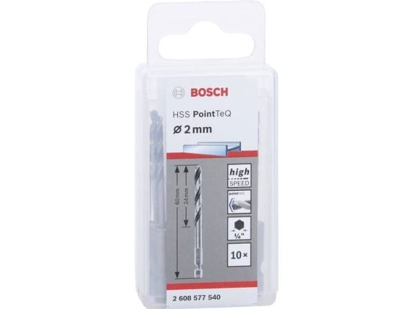 Bosch METALBOR POINTTEQ HEX HSS-R 2X60MM 10STK