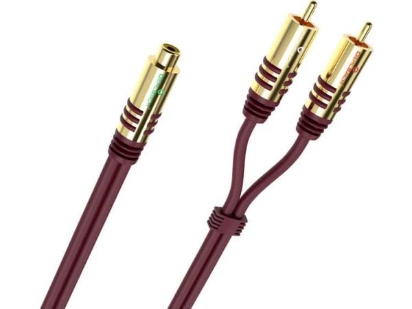 OEHLBACH D1C20560, 2 x RCA, Hankjønn, RCA, Hunkjønn, 0,2 m, Bordeaux