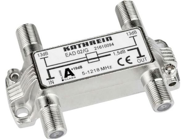 Kathrein EAD 02/G, 75 O, 5 - 1218 MHz, Hopea, Sinkki, F, 73,6 mm