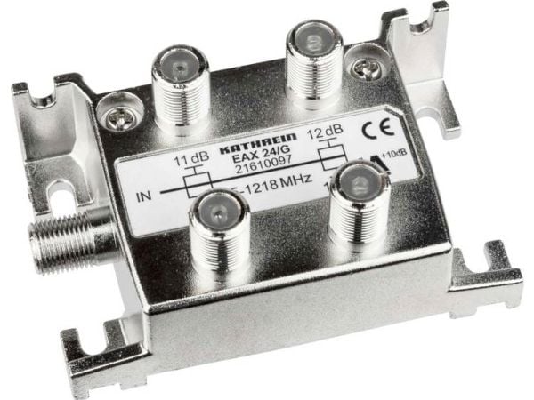Kathrein EAX 24/G, 75 ohm (O), 5 - 1218 Mhz, alumiini, F, 74 mm, 44 mm, 44 mm