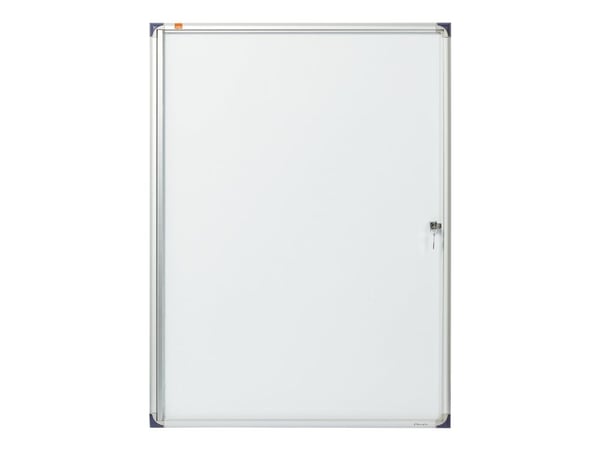 Nobo lukollinen ilmoitustaulu 9XA4 Slimline, Sisätila, Valkoinen, Alumiini, 9 x A4, Liuku, Lasi