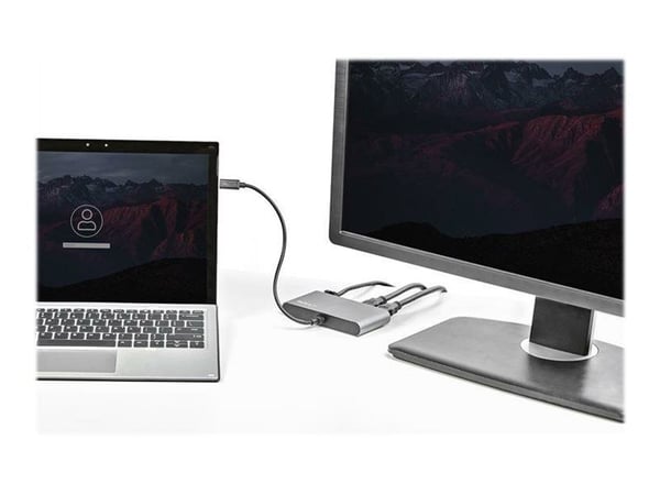 StarTech.com Thunderbolt 3 Mini Dock - Portable Dual Monitor w/HDMI 4K 60Hz - 2X USB-A Hub (3.2/2.0), GbE - 28cm Cable - TB3 Multiport Adapter - Ma...