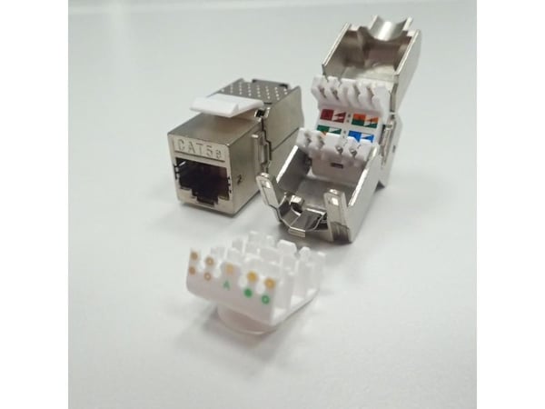 Netrack - Keystone-kontakt - RJ-45 (hona) - FTP - CAT 5e - trapetsjack - silver