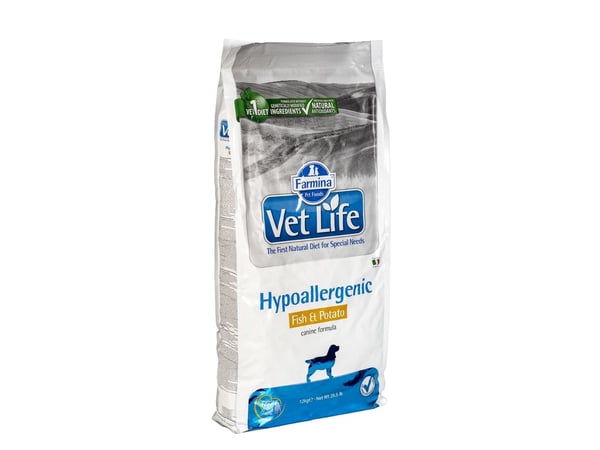 Farmina Pet Food Vet Life Hypoallergenic, Vuxen, Alla raser, Fisk, Potatis, 12 kg