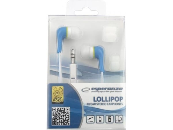 AUDIO STEREO IN-EAR HODETELEFON LOLLIOP EH146B BLÅ