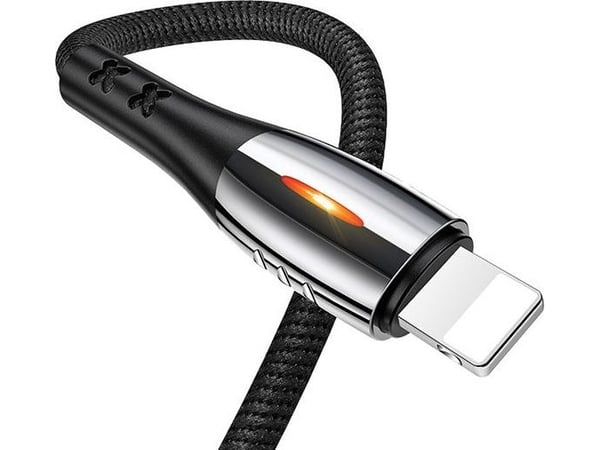 USAMS Punottu U-Tone salamakaapeli1.2m Power-off 2A pikalataus musta SJ344USB01 (US-SJ344)