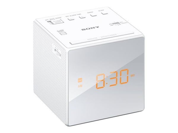Sony ICF-C1 - Clock radio - white - 230V AC - Backup power supply via battery (CR2032)