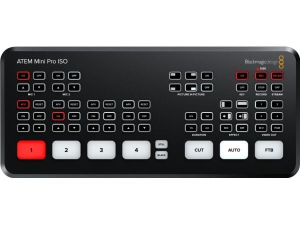 Blackmagic ATEM mini Pro ISO, Full HD, 1280 x 720,1920 x 1080 piksler, 720p, 1080i, 1080p, 60 fps, 10,100,1000 Mbit/s, 10/100/1000Base-T(X)