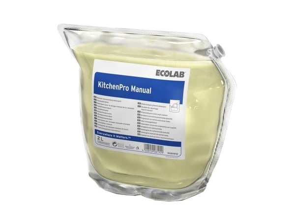 ECOLAB KitchenPro Manual - Vaskemiddel - væske - plastpung - 2 L - profesjonell - konsentrert (en pakke 2)