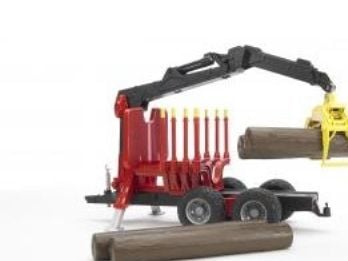 Bruder Professional Series Forestry Trailer with loading Crane and Grab (02252)