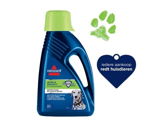 BISSELL Wash & Protect Pet - Renser / luktfjerner - væske - flaske - 1.5 L - frisk - konsentrert - blank