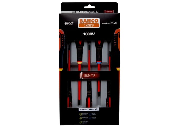 Bahco Slim Blade skruetrækkersæt BE-9882SL, 5 stk., 1000 V Bahco Slim Blade skruetrækkersæt BE-9882SL, 5 stk., 1000 V