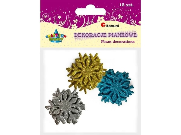 Titanum Foam Shapes Snowflakes 12kpl.