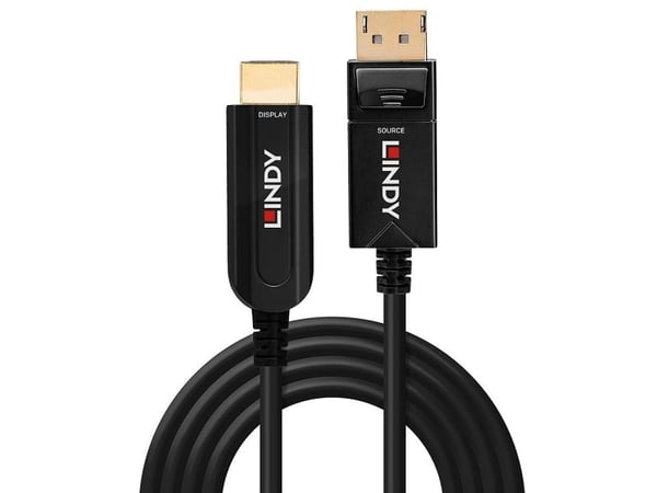 Lindy 38492, 30 m, DisplayPort, HDMI-tyyppi A (vakio), Uros, Uros, Suora