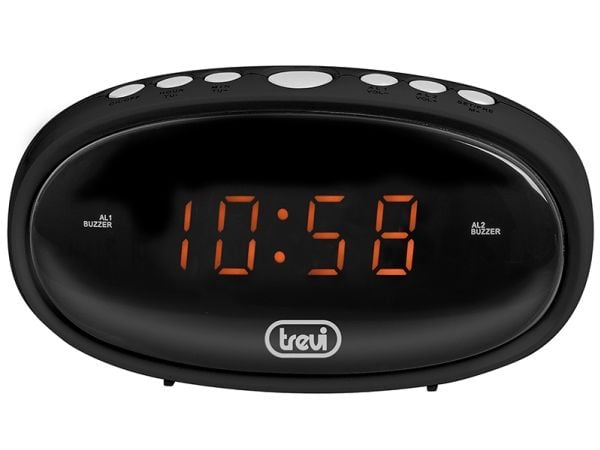 Trevi EC 880, Digital vekkerklokke, Oval, Sort, China, LED, Rav