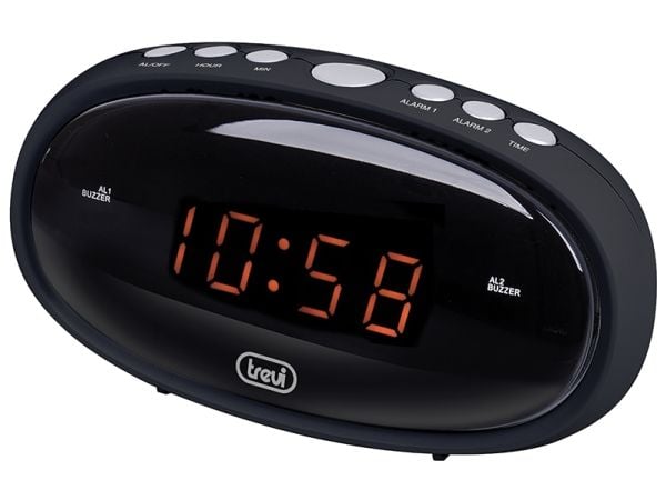 Trevi EC 880, Digital vekkerklokke, Oval, Sort, China, LED, Rav