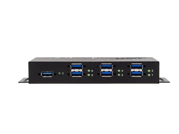 EXSYS EX-1517HMVS, USB 3.2 Gen 1 (3.1 Gen 1) Typ-A,USB Typ-B, 5000 Mbit/s, svart, metall, strömförsörjning, Taiwan