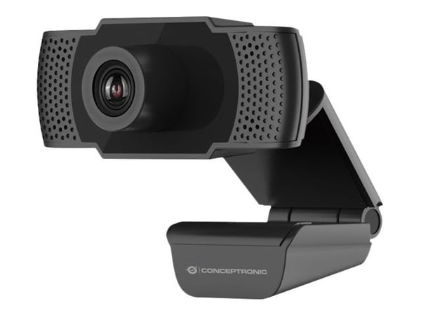 Conceptronic AMDIS01B - Webbkamera - färg - 2 MP - 1920 x 1080 - 1080p - ljud - USB 2.0 - MJPEG, H.264, YUV