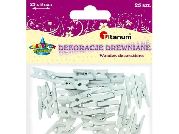Titanum spinat i tre 25x8 mm, "25 stk" hvit C293