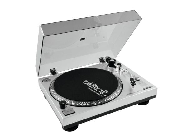 Omnitronic BD-1350, Beltedrevet DJ-platespiller, 33 1/3,45 RPM, -10 - 10%, 0,24%, Manuell, 50 dB