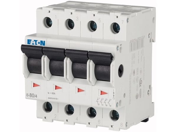4-napainen 80 A 4 x katkaisukosketin, 4 x sulkukosketin 240 V/AC Eaton 276281