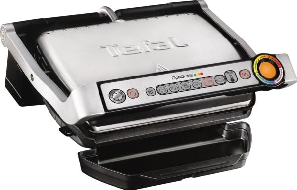 Tefal OptiGrill+, Hopea, Suorakulmainen, Anturi, Ritilä, 600 cm², 300 x 200 mm