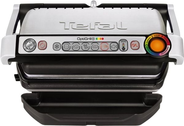 Tefal OptiGrill+, Hopea, Suorakulmainen, Anturi, Ritilä, 600 cm², 300 x 200 mm