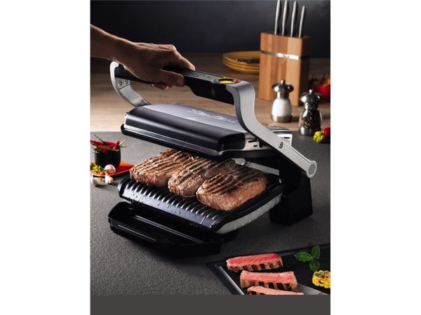 Tefal GC712D, Hopea, Suorakulmainen, Anturi, Ritilä, 600 cm², 300 x 200 mm