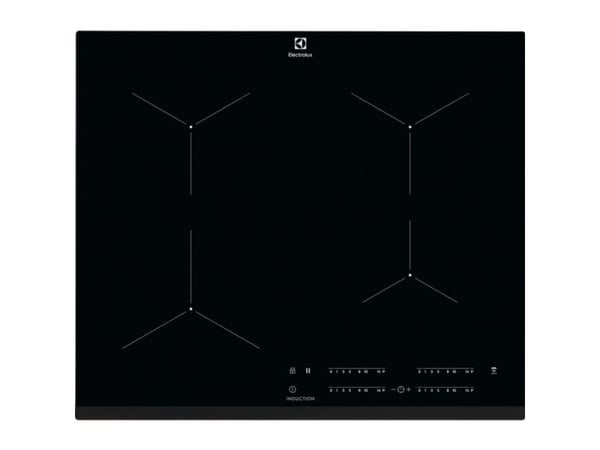 Electrolux EIT61443B - Induksjonskomfyrtopp - 4 plater - Nisje - bredde: 56 cm - dybde: 49 cm - med avfaset front - svart