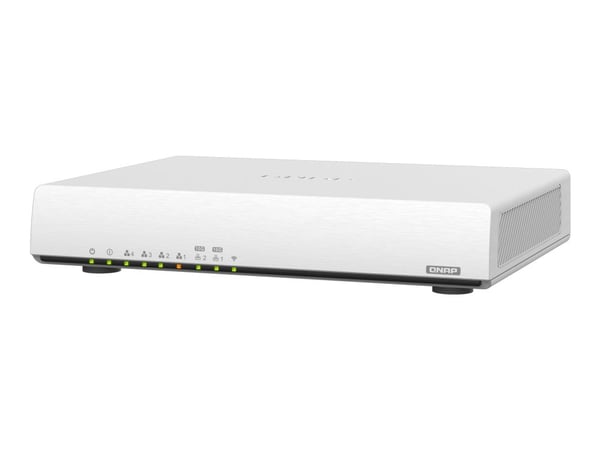 QNAP QHora-301W, Wi-Fi 6 (802.11ax), Kaksitaajuus (2,4 GHz/5 GHz), Ethernet LAN, Valkoinen, Pöytäreititin