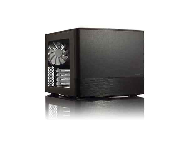 Fractal Design Node 804 - Tower - micro ATX - sidepanel med vindu - ingen strømforsyning - børstet aluminiumssvart - USB/lyd