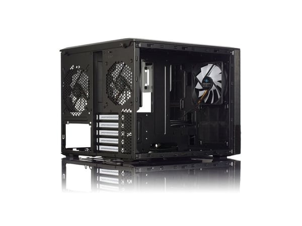 Fractal Design Node 804 - Tower - micro ATX - sidepanel med vindu - ingen strømforsyning - børstet aluminiumssvart - USB/lyd
