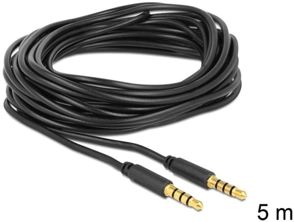 DeLOCK 83438, 3.5mm, Uros, 3.5mm, Uros, 5 m, Musta