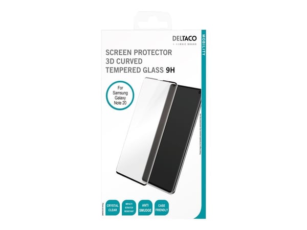 DELTACO SCRN-N20 - Skjermbeskyttelse for mobiltelefon - 3D - glass - for Samsung Galaxy Note20, Note20 5G