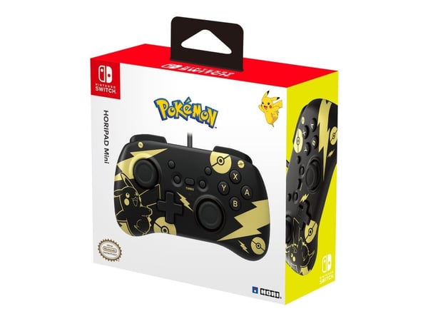 HORIPAD Mini (Pokémon: Pikachu Black & Gold) - Håndkonsoll - kablet - for Nintendo Switch, PC