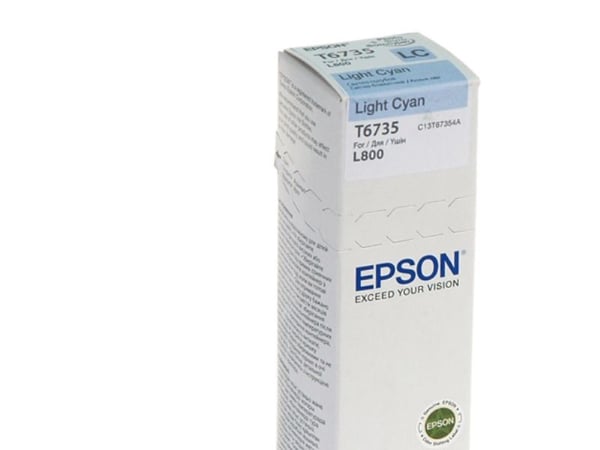 Epson T6735, Alkuperäinen, Syaani, Epson L800, Perusvärintuotto, 70 ml, Mustesuihkutulostus