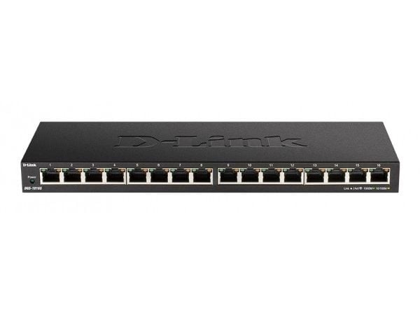 D-Link DGS 1016S - Switch - ikke-styrt - 16 x 10/100/1000 - stasjonær - DC-strøm