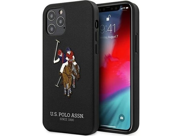 US Polo USHCP12LPUGFLBK iPhone 12 Pro Max 6,7" czarny/black Polo Embroidery Collection
