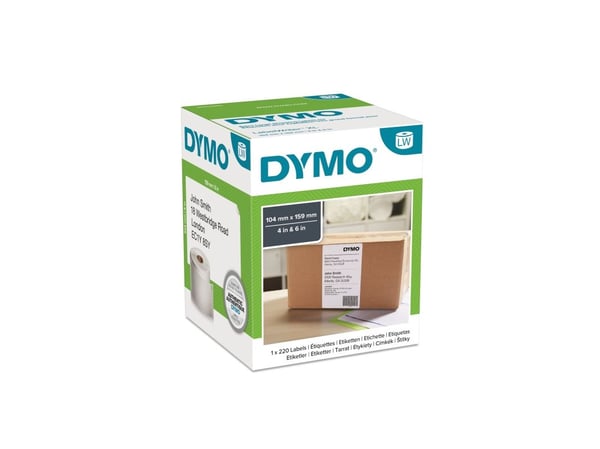 DYMO LabelWriter Extra Large Shipping Labels - 104 x 159 mm 220 etikett(er) (1 rull(er) x 220) forsendelsesetiketter - for DYMO LabelWriter 4XL