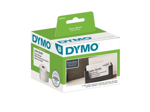 Namnskylt DYMO 51x89mm 300 st/rulle icke självhäftande - (300 st)
