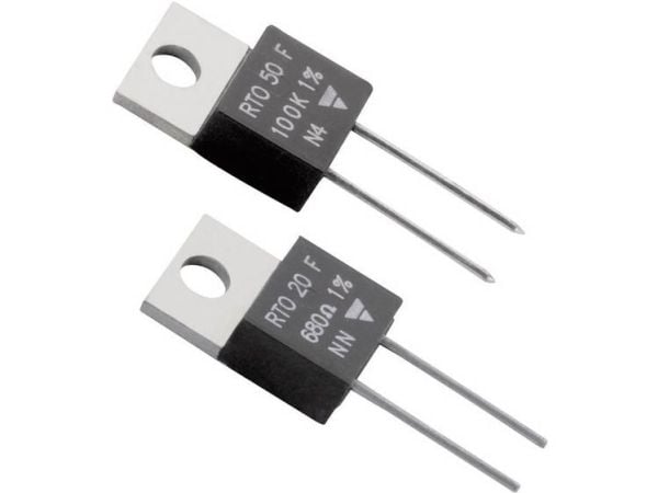 Vishay RTO020F10F Korkea kuormitusvastus 10 Ω aksiaalijohdolla TO-220 20 W 1 % 1 kpl 1 kpl