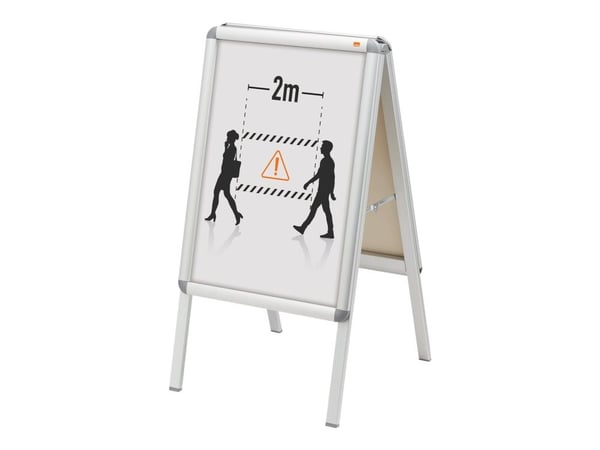 Nobo - Skiltholder - gulvstående - 594 x 420 mm - for A2 - dobbeltsidet - utendørs