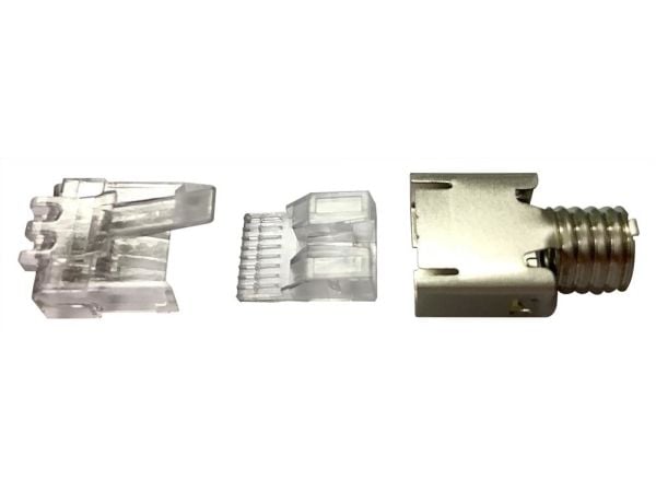 CommScope MP-6S-B-5, RJ45, Rustfritt stål, Transparent, Rustfritt stål, Cat6, Nikkel/gull, Forniklet fosforbronse