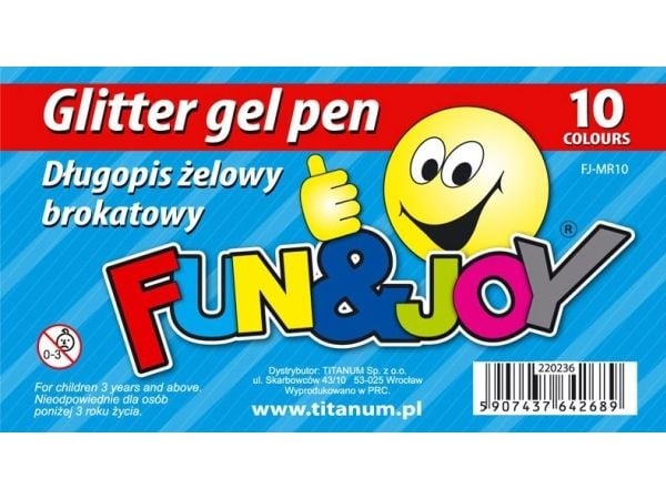 Titanum Fun & Joy glitter geelikynä 10 väriä (mix)