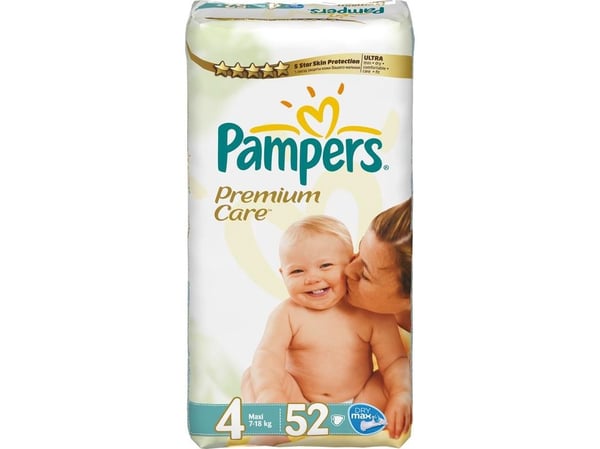 Pampers Premium Care, 7 kg, 18 kg, Vit, 9 månad (er), 12 månad (er), 52 styck