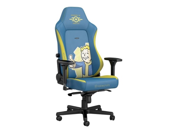 Noblechairs Hero - Stol - armlener - T-formet - tipping - roterende - nylon, lær, velur, polyuretanlær, pulverbelagt aluminium, kaldskum - Fallout ...